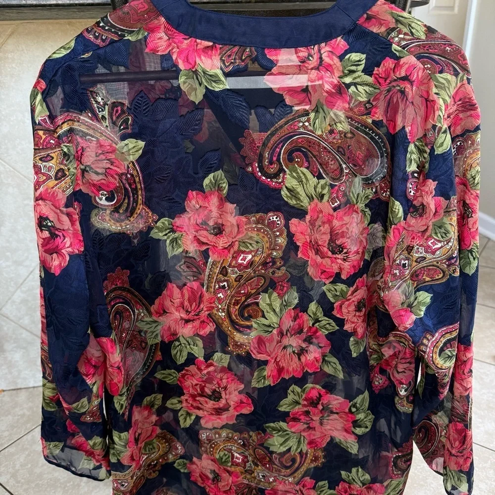 Victoria’s Secret Vintage Gold Label Floral Sheer Night Gown Sleep Shirt Small
